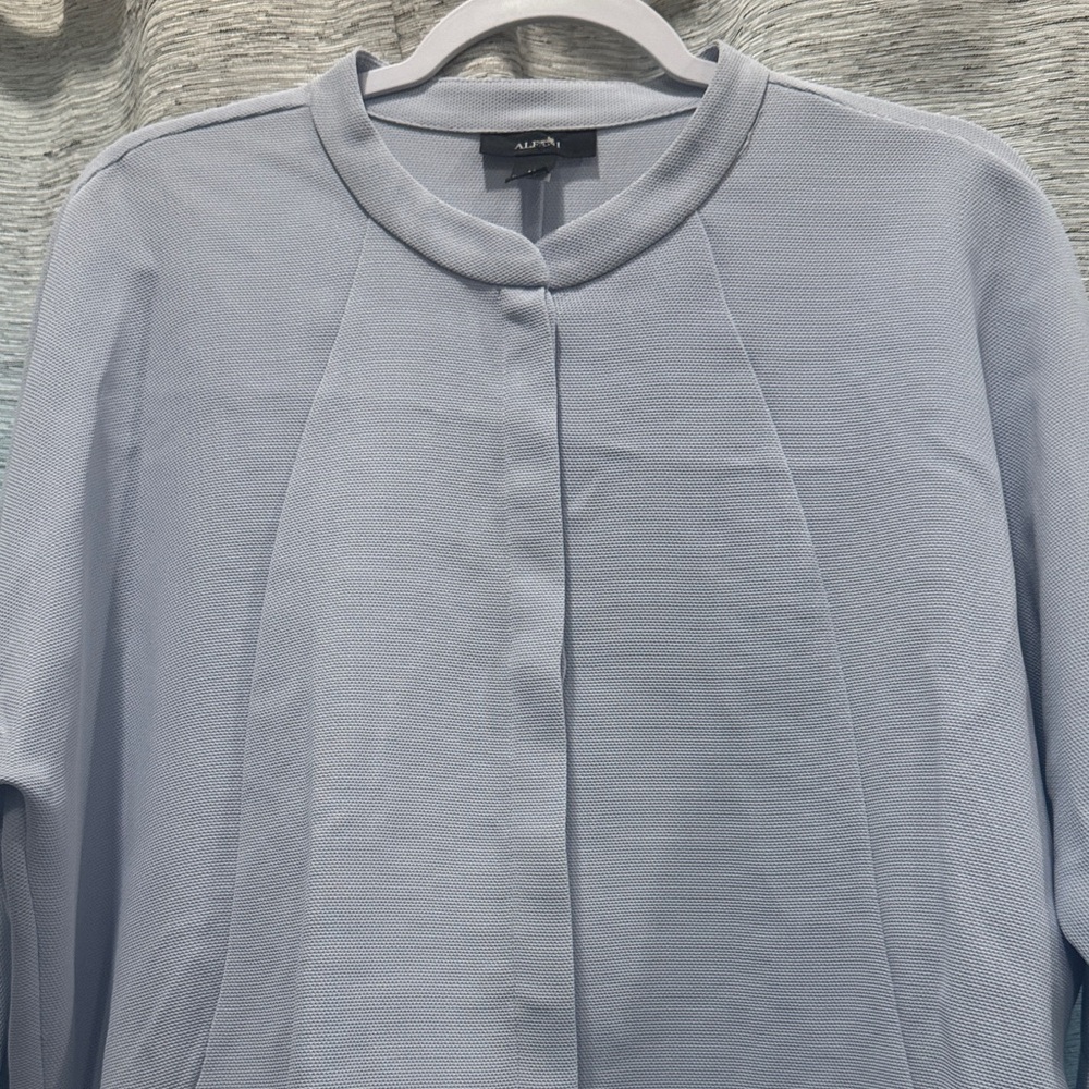 Alfani Light Blue Textured Top - Picture 3 of 10